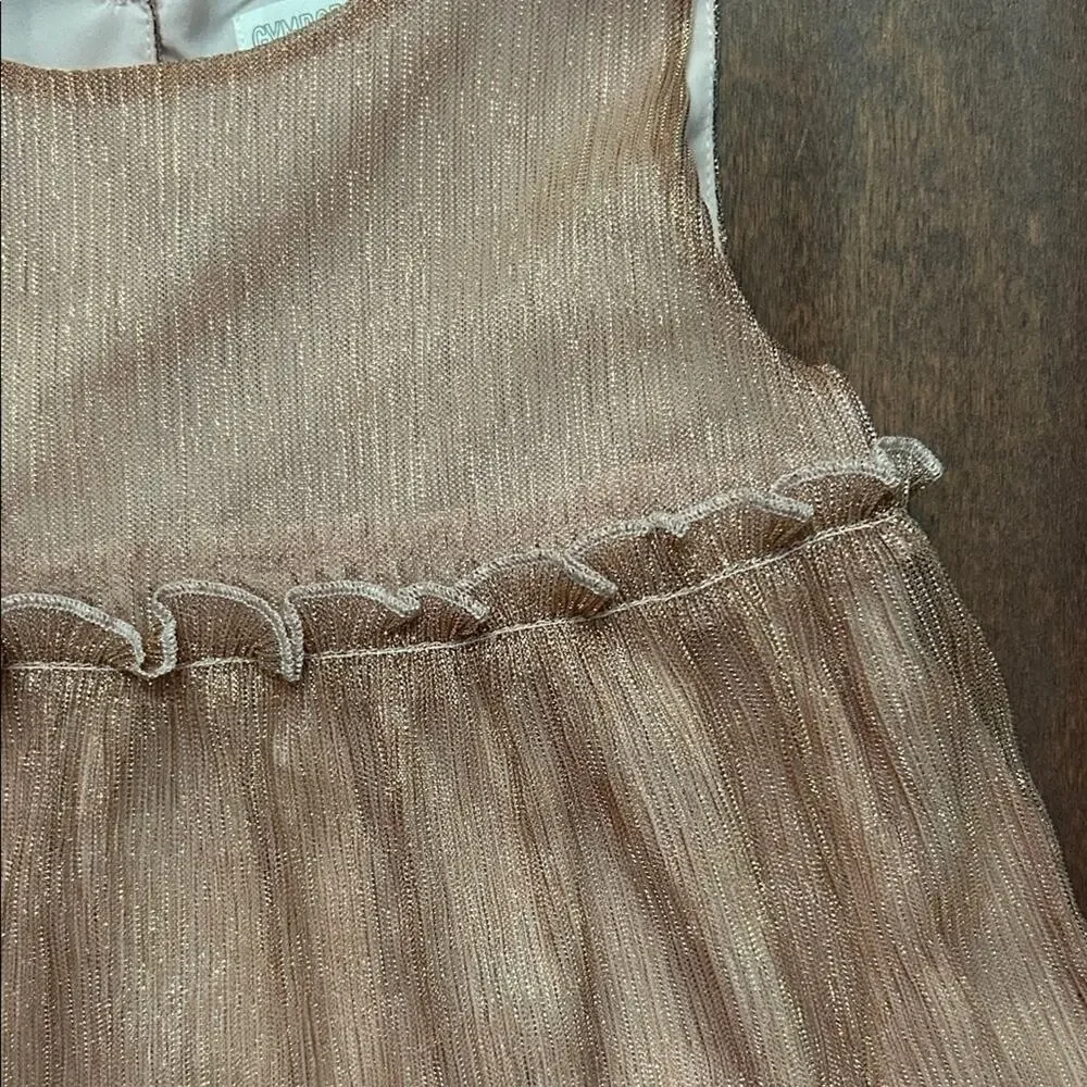 Gymboree Girl’s Shimmering Copper Special Occasion Party Dress, Size 18-24M